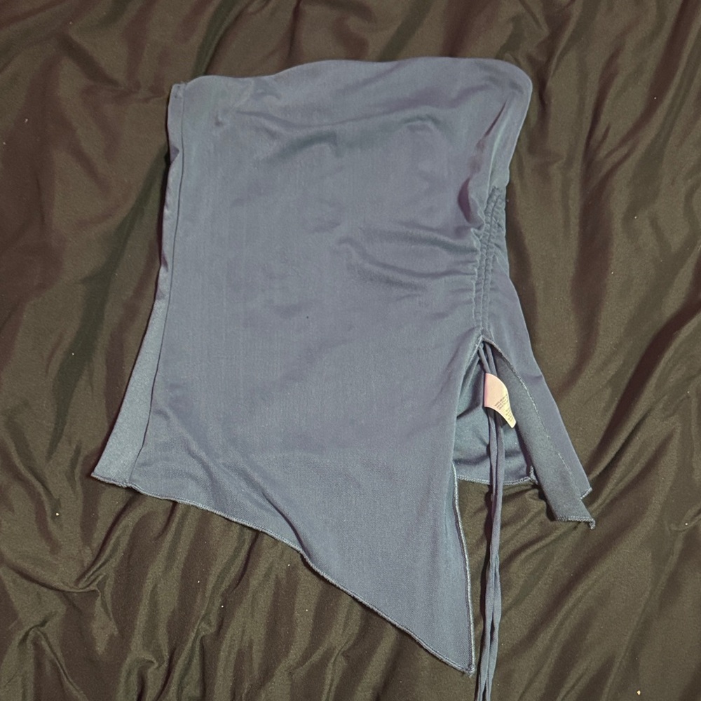 Garage Blue Asymmetrical Crop Top